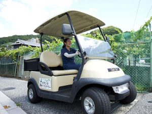 ＜体験レポート＞ゴルフカートは町ナカのブドウ農家で使えるか？